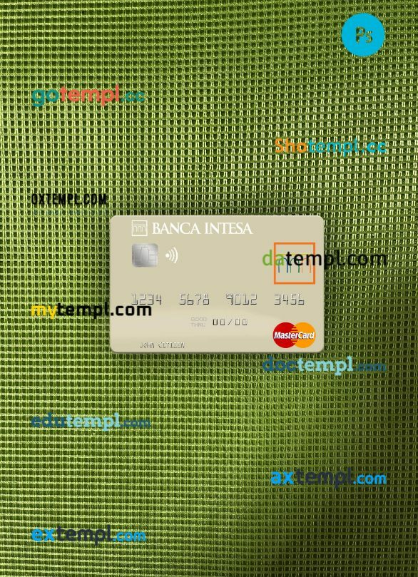 Serbia The Banca Intesa a.d. Beograd mastercard PSD scan and photo taken image, 2 in 1