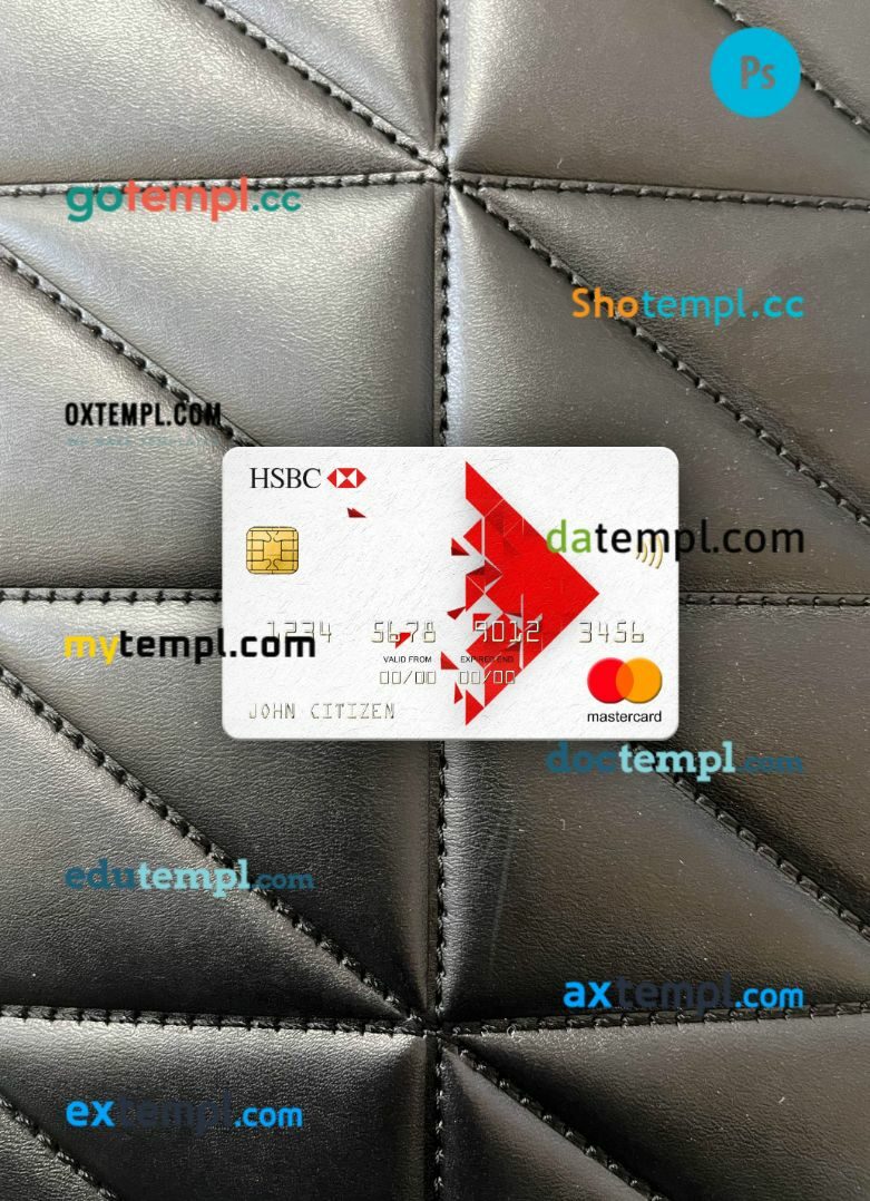 Singapore HSBC Bank mastercard PSD scan and photo taken image, 2 in 1