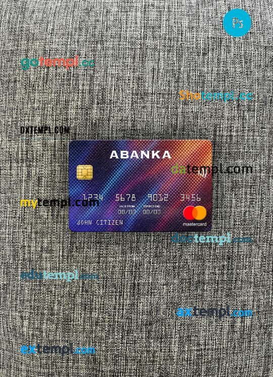 Slovenia Abanka d.d bank mastercard PSD scan and photo taken image, 2 in 1