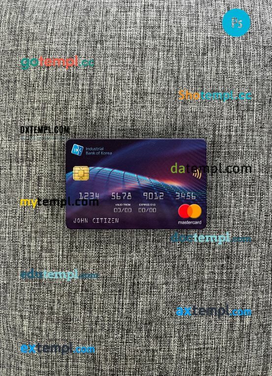 South Korea Industrial Bank mastercard PSD scan and photo taken image, 2 in 1