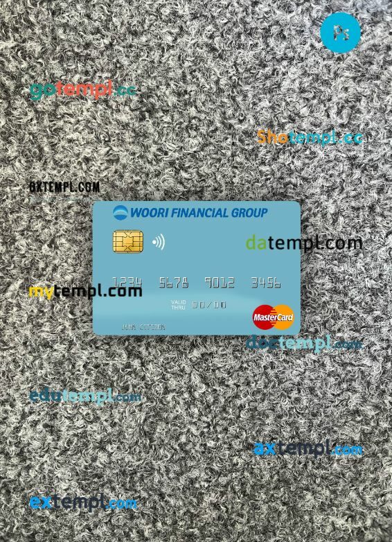 South Korea Woori Financial Group mastercard PSD scan and photo taken image, 2 in 1