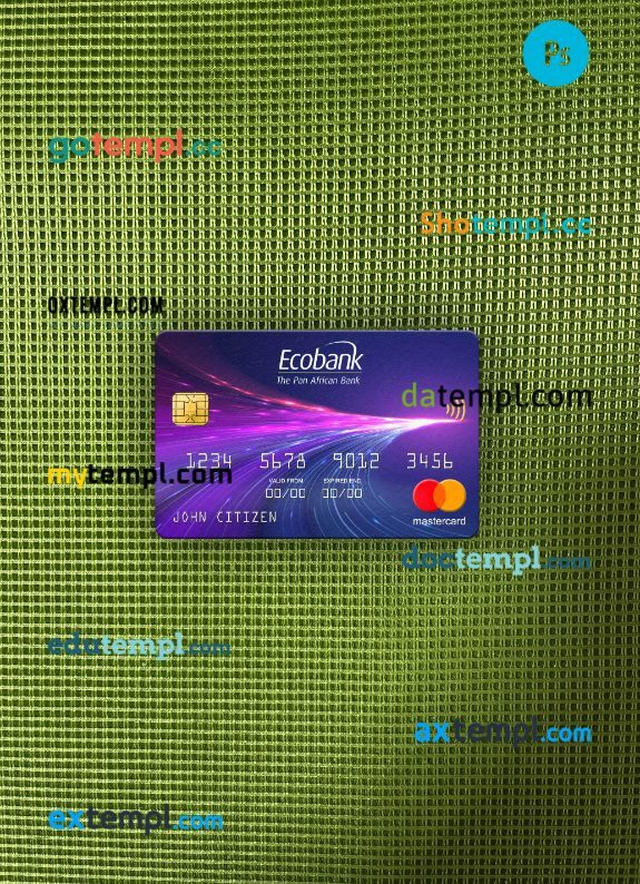South Sudan Ecobank mastercard PSD scan and photo taken image, 2 in 1