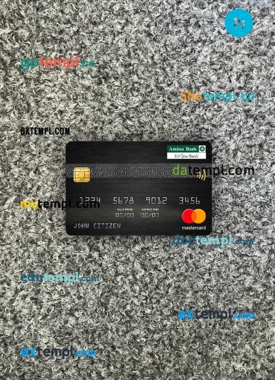 Sri Lanka Amana bank mastercard PSD scan and photo taken image, 2 in 1