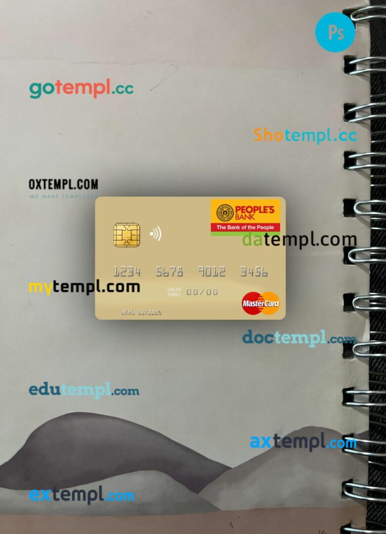 Sri Lanka People’s Bank mastercard PSD scan and photo taken image, 2 in 1