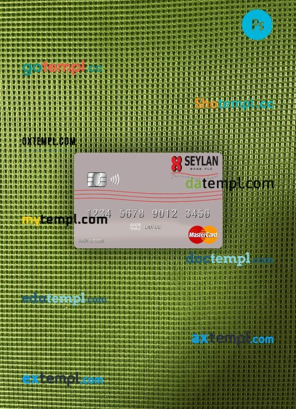Sri Lanka Seylan Bank Plc mastercard PSD scan and photo taken image, 2 in 1