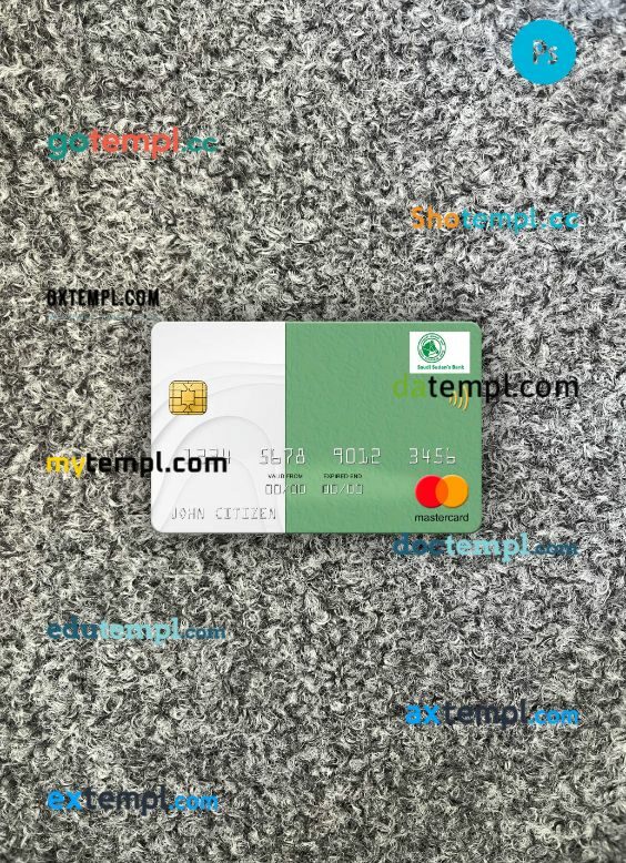 Sudan Saudi Sudanese Bank mastercard PSD scan and photo taken image, 2 in 1