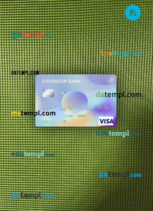 USA Citizens bank amex blue business plus card PSD scan and photo-realistic snapshot, 2 in 1