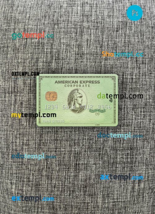 USA Massachusetts Radius bank AMEX green card PSD scan and photo-realistic snapshot, 2 in 1