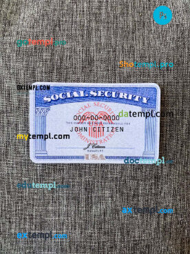 USA SSN photolook gray jeans background PSD files, editable photo-realistic look sample, 2 in 1