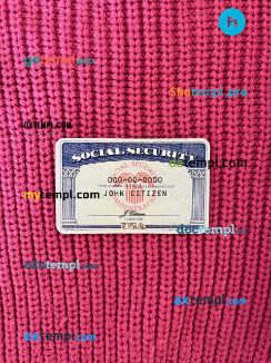 USA SSN photolook pink textile background PSD files, editable photo-realistic look sample, 2 in 1