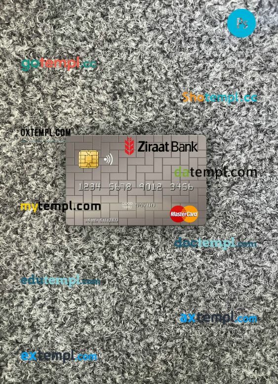 Uzbekistan Ziraat Bank mastercard PSD scan and photo taken image, 2 in 1