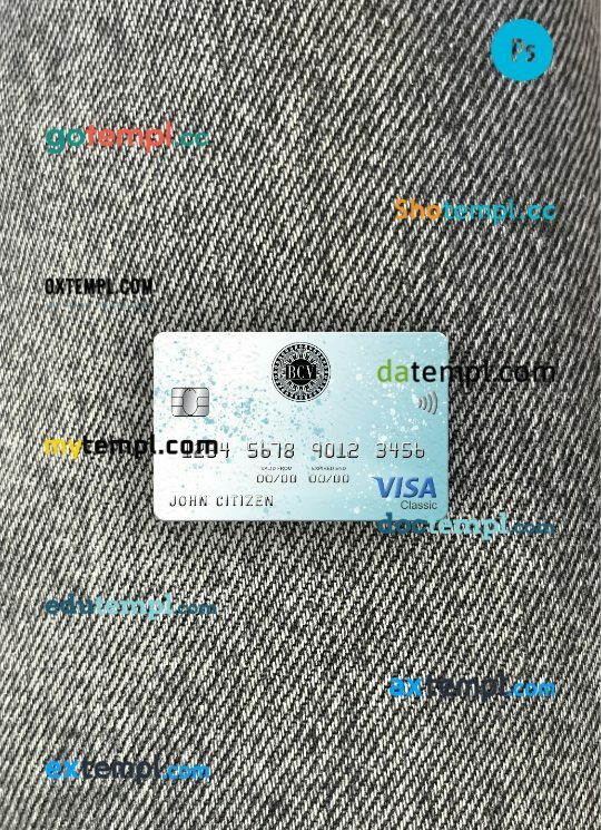 Venezuela Banco Central de Venezuela bank visa classic card PSD scan and photo-realistic snapshot, 2 in 1