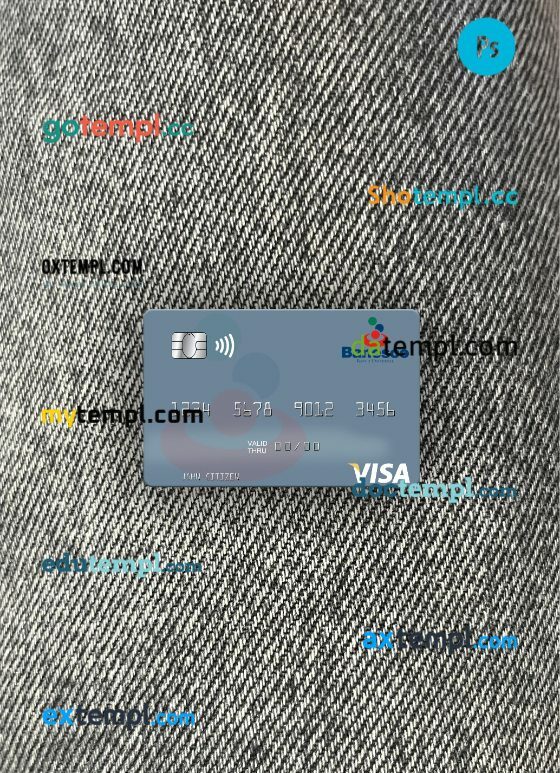 Venezuela Banesco Banco Universal visa card PSD scan and photo-realistic snapshot, 2 in 1