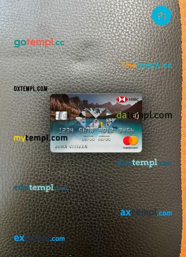 Vietnam HSBC bank mastercard PSD scan and photo taken image, 2 in 1