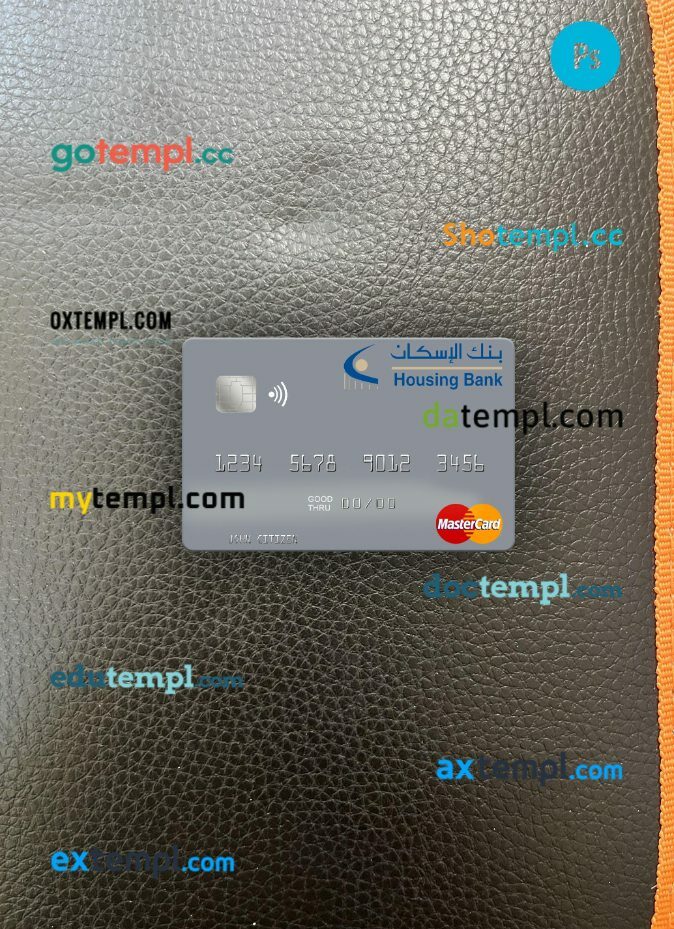 Yemen Housing Bank mastercard PSD scan and photo taken image, 2 in 1