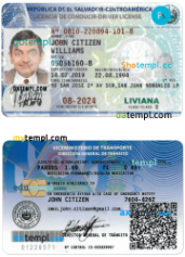 Salvadoran driver license download PSD example, completely editable