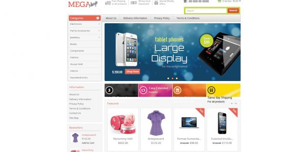 Mega Shop OpenCart theme – latest version with free installation