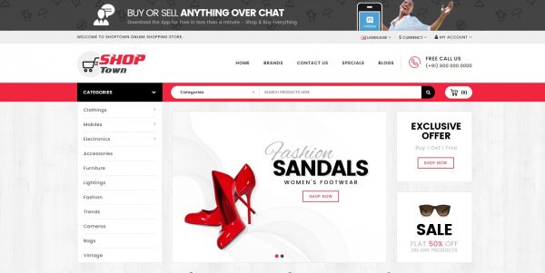 ShopTown OpenCart theme: latest version and free installation included