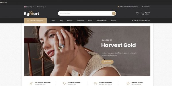 Bgmart OpenCart theme: buy the latest version and get free installation