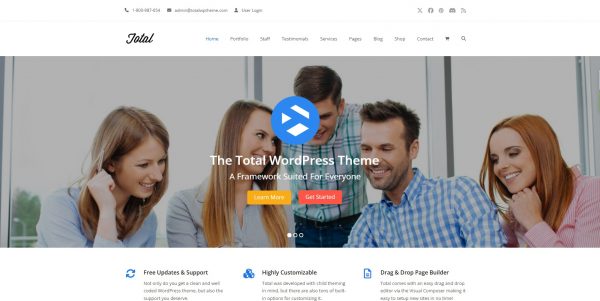 Wordpress Total licensed theme + installation as a bonus