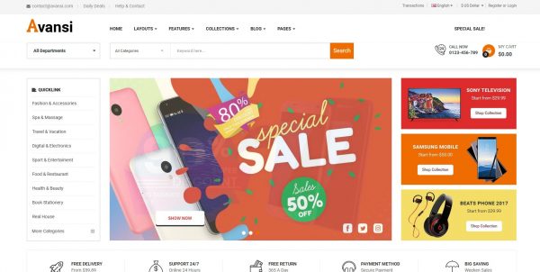 Avansi OpenCart theme: purchase the latest version with free installation