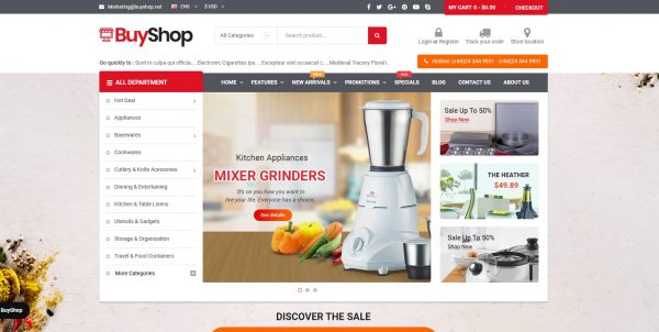 BuyShop OpenCart theme: purchase the latest version with free installation