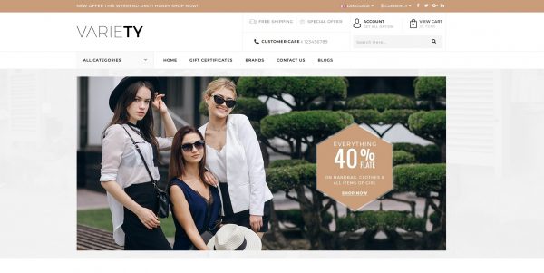 Variety OpenCart theme: purchase the latest version with free installation