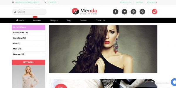 Menda OpenCart theme: purchase the latest version with free installation