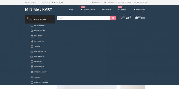 Minimal OpenCart theme: purchase the latest version with free installation