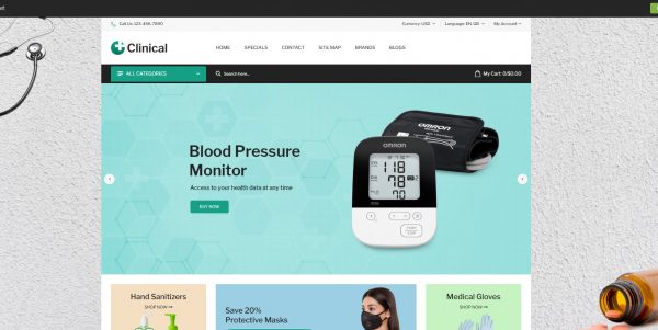 Clinical OpenCart theme: purchase the latest version with free installation