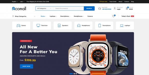 Original Ecomall WordPress theme – latest version + free installation bonus