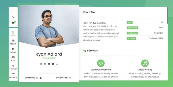 RyanCV WordPress original theme, newest version + complimentary installation bonus