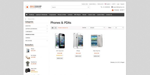 Bigshop OpenCart theme – latest version with free installation