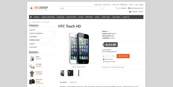 Bigshop OpenCart theme – latest version with free installation