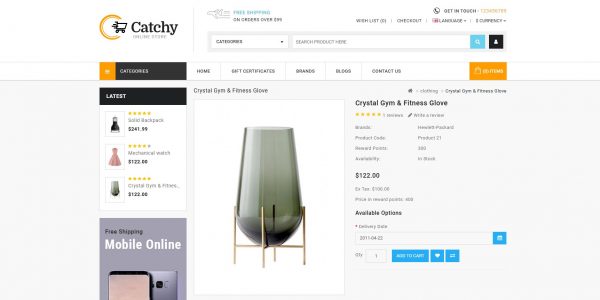 Catchy OpenCart theme – latest version with free installation