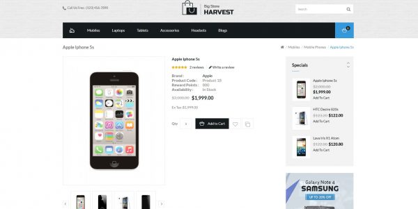 Harvest OpenCart theme: latest version and free installation included - Image 3