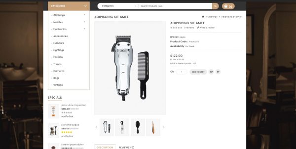 Shaver OpenCart theme: purchase the latest version with free installation - Image 3