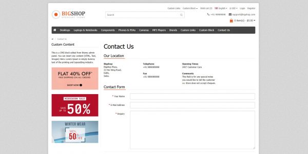 Bigshop OpenCart theme – latest version with free installation