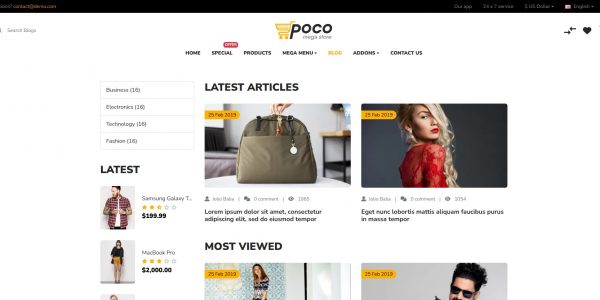 Poco OpenCart theme – latest version with free installation