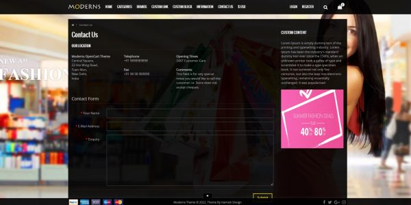 Moderns OpenCart theme – latest version with free installation