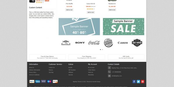 Bigshop OpenCart theme – latest version with free installation