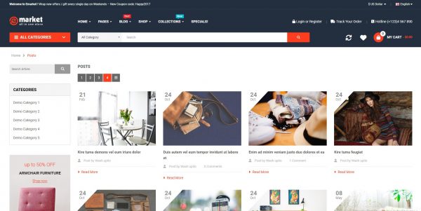 eMarket OpenCart theme – latest version with free installation - Image 5