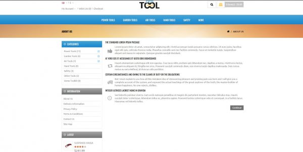 Tools OpenCart theme: latest version and free installation included - Image 5