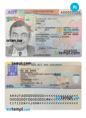 Austria residence permit PSD template, 2023 – present