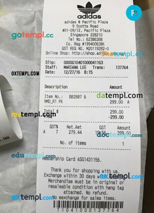 Dunkin donuts receipt PSD template