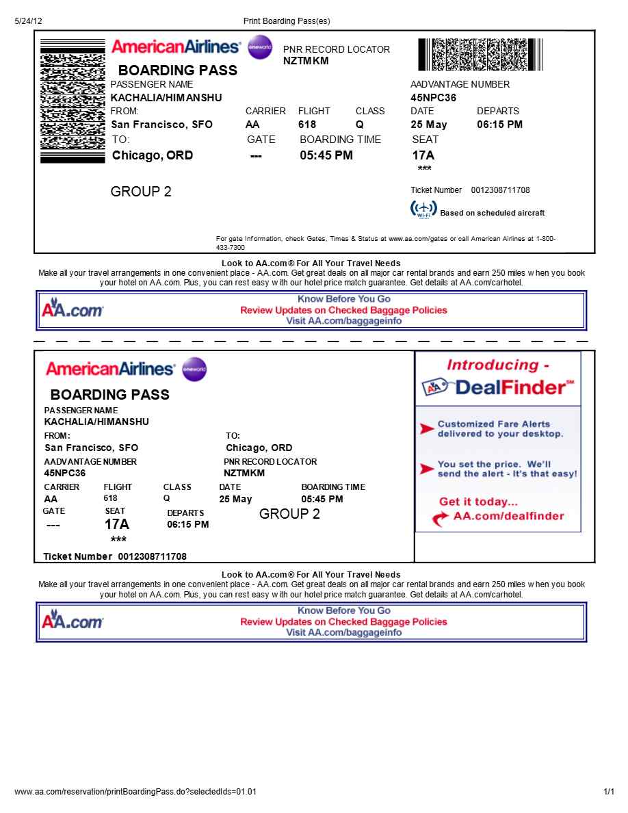 Azerbaijan Airlines boarding pass in Word and PDF formats