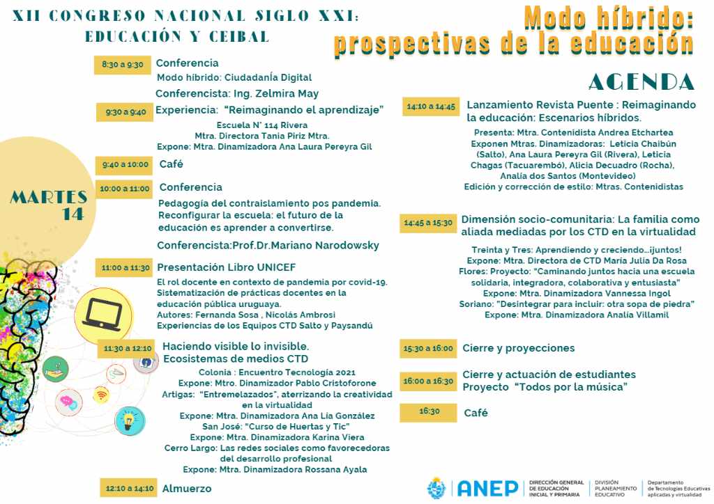 Anep Conference agenda template in Word and PDF formats (spanish)