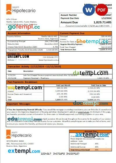 United Kingdom Stoke-on-Trent Council tax bill editable template in Word and PDF formats