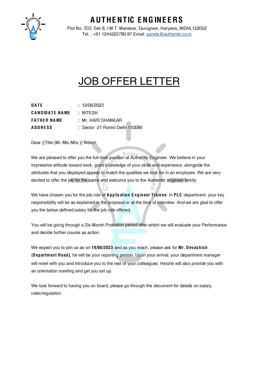 Bosak Employment d.o.o Machine Operator offer letter in Word and Pdf formats