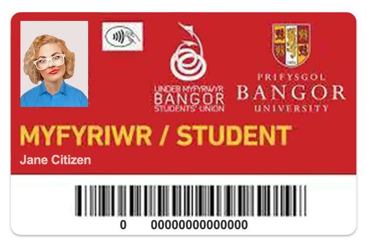 Bangor University student ID template in PSD format